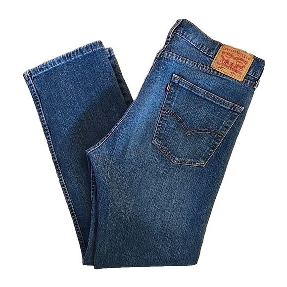 Levi's 505 Men's Jeans Size 36 x 32 Medium Stonewash Cotton Denim Straight Leg - Picture 1 of 9